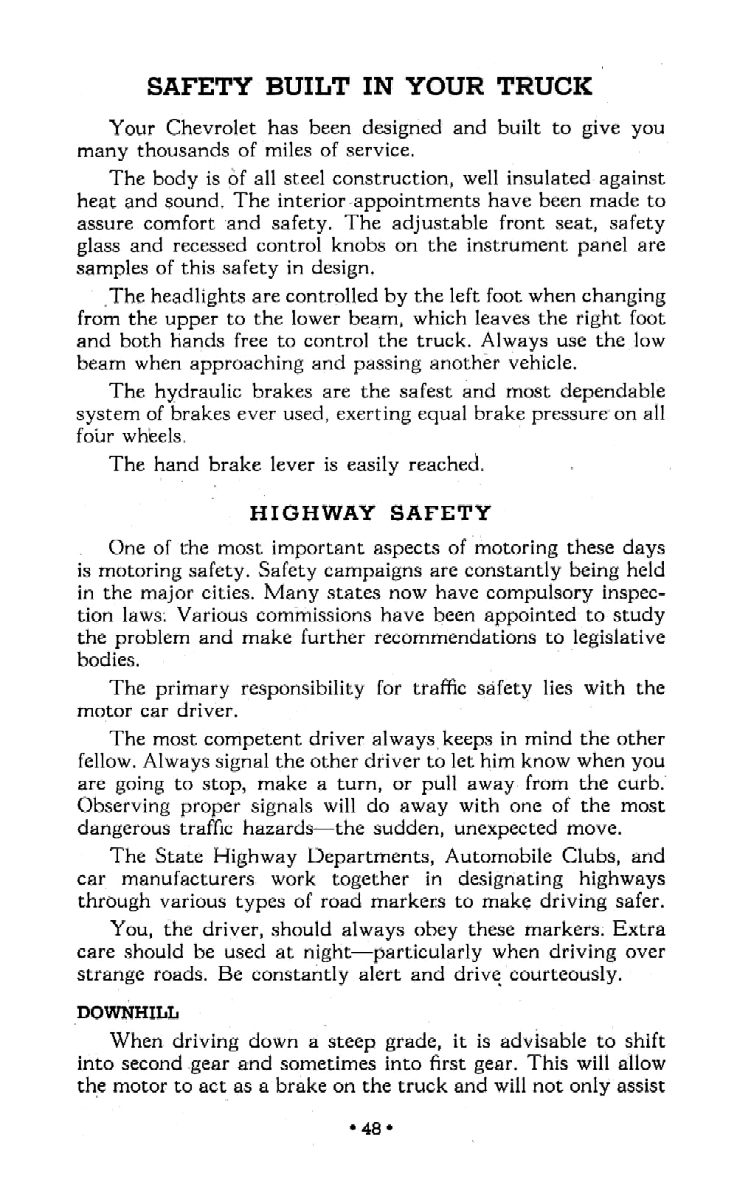 1942 Chevrolet Truck Owners Manual Page 17